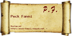 Peck Fanni névjegykártya